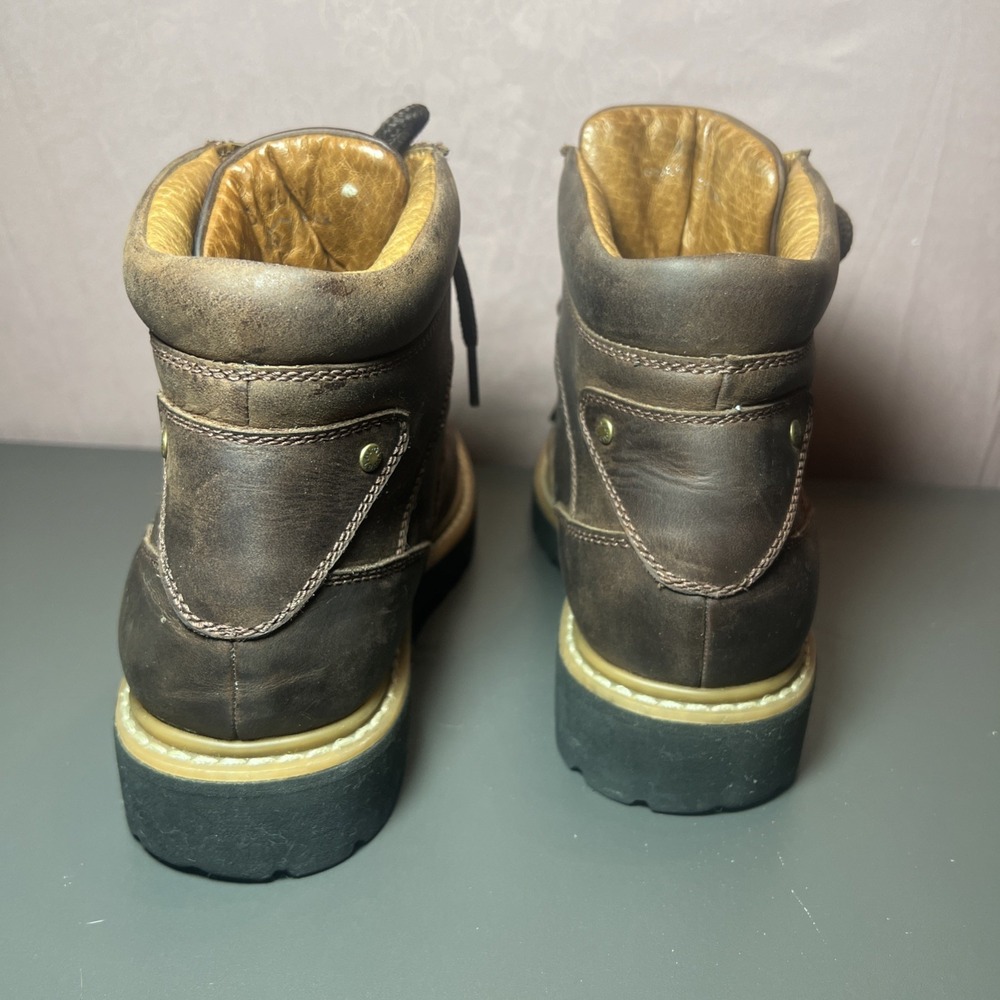 Gibi Homme Leather Boots Men's Size EU 39 US 7 Lace Up Brown Ankle EUC Artisan - Picture 5 of 10